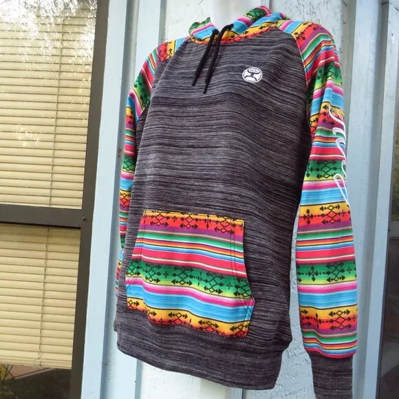 Hooey Womans Medium Pullover Hoodie Aztec Southwest print - Picture 2 of 12